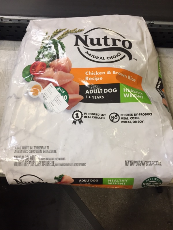 Photo 1 of NUTRO NATURAL CHOICE Healthy Weight Adult Dry Dog Food, Chicken & Brown Rice Recipe Dog Kibble, 30 lb. Bag
BEST BY OCT 11 2022