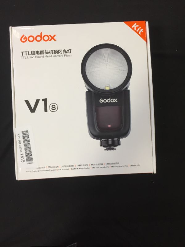 Photo 2 of Godox V1-N Round Head Camera Flash for Nikon Flash Speedlight Speedlite Light,76Ws 2.4G 1/8000 HSS,480 Full Power Shots,1.5s Recycle Time,2600mAh Li-ion Battery,10 Levels LED Modeling Lamp
