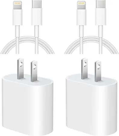 Photo 1 of iPhone 11 12 13 Fast Charger [Apple MFi Certified] 2-PCSUSB C Wall Charger 20W PD Adapter with 6FT USB C to Lightning Cable Compatible iPhone 13/13 Pro Max/12/12 Mini/Pro/11/XS/X/8Plus/iPad,AirPods
