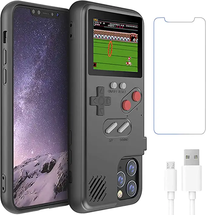 Photo 1 of Gameboy Case for iPhone 12 Pro Max,Handheld Retro 168 Classic Games,Color Video Display Game Case for iPhone,Anti-Scratch Shockproof Phone Cover for iPhone WeLohas
