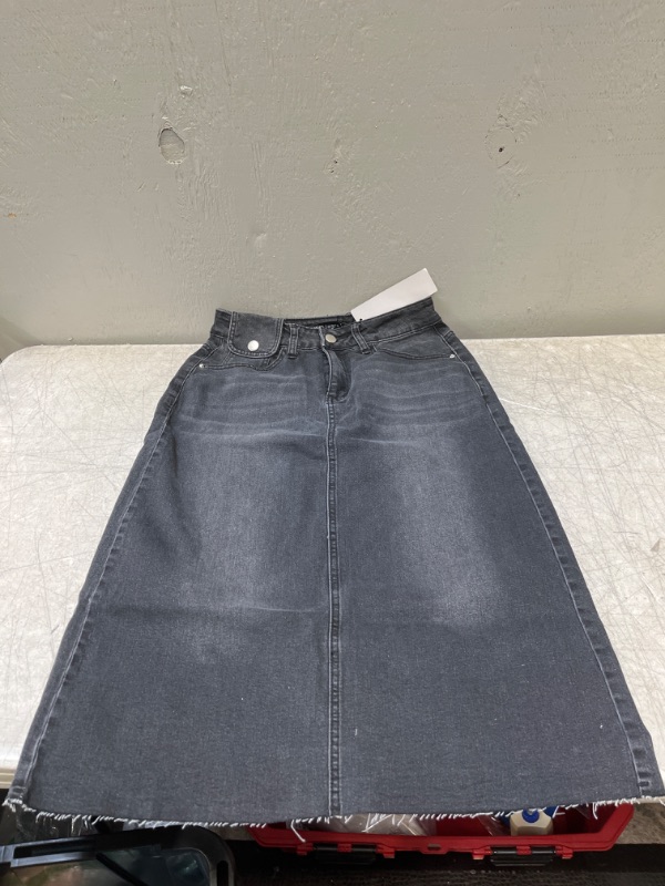 Photo 1 of Allegra K Women's Casual Jean Skirt High Waist Back Vent Short Denim Skirts
(S)