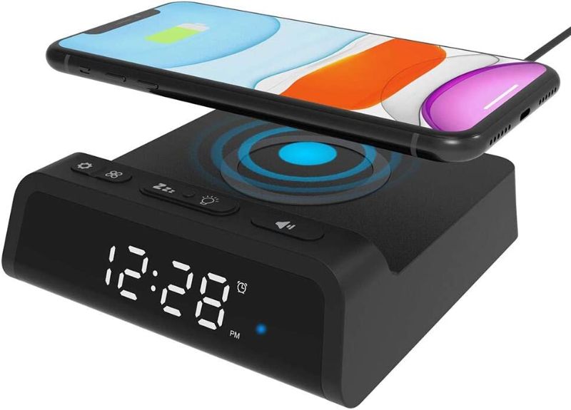 Photo 1 of Alarm Clock with Wireless Charging Pad, Sleep Timer,7.5W Wireless Charger for iPhone 12/11/Pro Max/SE2/XR/XS/X/8/8plus,10W Fast Wireless Charging for Galaxy S20/S10/S9/Note10/9/8, Additional USB Port
