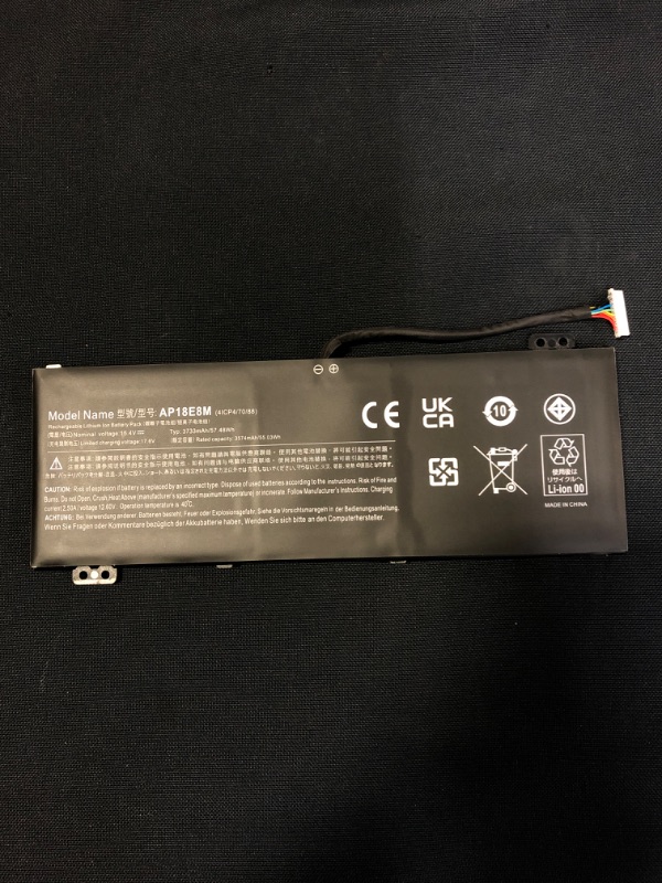 Photo 2 of AP18E7M AP18E8M Battery for Acer Nitro 5 AN515-54 AN517-51 AN515-55 AN515-52 AN515-43 AN515-44 AN515-45 AN517-52, Nitro 7 AN715-51, Aspire 7 A715-74G,Predator Helios 300 PH315-52 PH315-53 PH317-53
