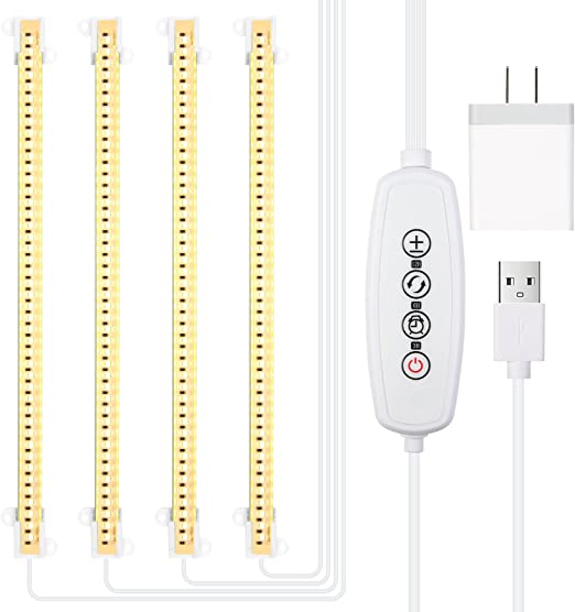 Photo 1 of Grow Light Strip, MADAXY 4 Pack Full Spectrum Led Grow Light for Indoor Plants with Auto On/Off Timer, 3/6/12H Timer, 192 LEDs, 6 Dimmable Modes, Sunlike Grow Light for Seedings Hydroponics
