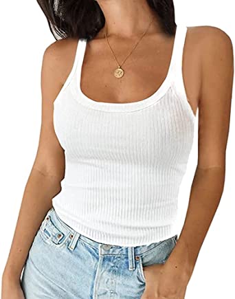 Photo 1 of Artfish Women's Sleeveless Tank Top Form Fitting Scoop Neck Ribbed Knit Basic Cami Shirts
LARGE 