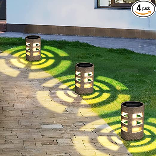 Photo 1 of 4 Pack,Solar Garden Lights Outdoor Waterproof LED, Solar Rock Lights, Solar Yard Lights,Patio Decorative Light,Landscape Path Lights,Walkway Solar Lights for Pathway Grassland Backyard Driveway
