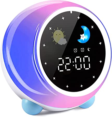 Photo 1 of Alarm Clock for Kids, Elanwalk Sleep Sounds Machine, Time to Wake Up/Sleep Training Dual Alarm Clock with Charging Port 