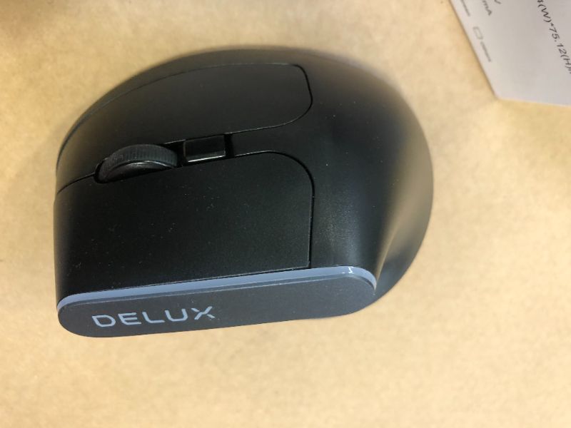 Photo 1 of DELUX Wireless Ergonomic Mouse, Silent Small Vertical Mouse with BT