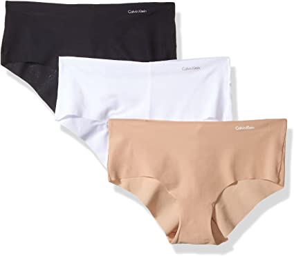 Photo 1 of Calvin Klein Women's 3 Pack Invisibles Hipster Panty, Pink/White/Light Caramel, -- Size Large --
