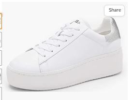 Photo 1 of ASH Women's Cult Fashionable High Platform Nappa Calf Exclusive White Sneaker Lace Up Stylish Casual Walking Shoes Christmas Shoes -- Size 9 --
