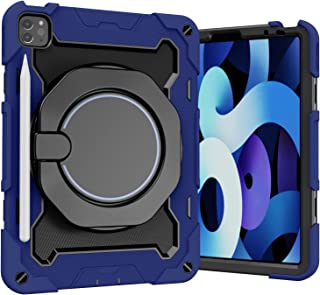 Photo 1 of MaoMini for iPad Pro 11 Inch Case 2021 3rd Generation / 2020 2nd Gen / 2018 1st Gen and iPad Air 4 Case,Kickstand Shockproof Heavy Duty Silicone Cover (Navy Blue)
