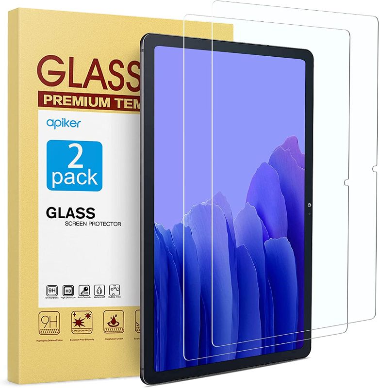 Photo 1 of [2-Pack] apiker for Samsung Galaxy Tab A7 Screen Protector 10.4 Inch (SM-T500/T505/T507), Tempered Glass/Bubble Free/High Definition, 2 Count 
