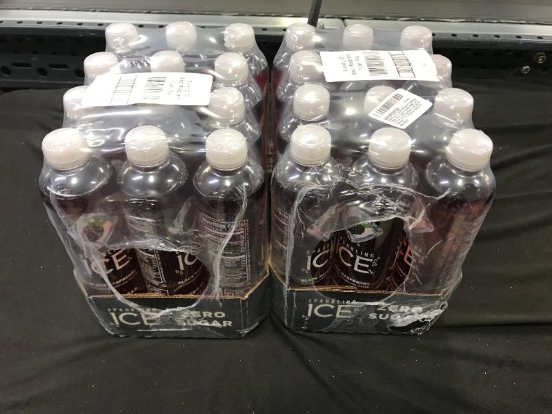 Photo 2 of 2 PACKS Sparkling ICE, Black Raspberry Sparkling Water, Zero Sugar Flavored Water, with Vitamins and Antioxidants, Low Calorie Beverage, 17 fl oz Bottles (Pack of 12) 24 TOTAL Exp 08/22