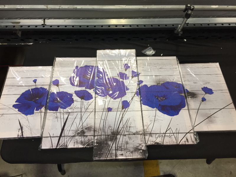 Photo 1 of Blue floral canvas print (5pc set)