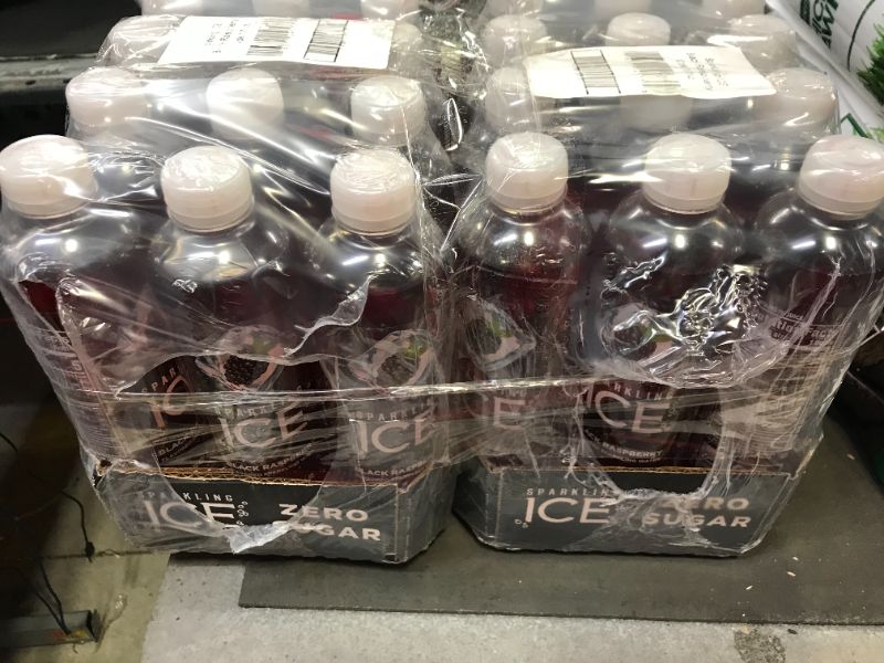 Photo 2 of 2 PACKS Sparkling ICE, Black Raspberry Sparkling Water, Zero Sugar Flavored Water, with Vitamins and Antioxidants, Low Calorie Beverage, 17 fl oz Bottles (Pack of 12) 24 TOTAL Exp 08/22