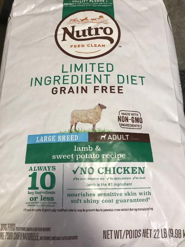 Photo 1 of Nutro Limited Ingredient Diet Adult Large Breed Dog Food Lamb & Sweet Potato 22 lbs