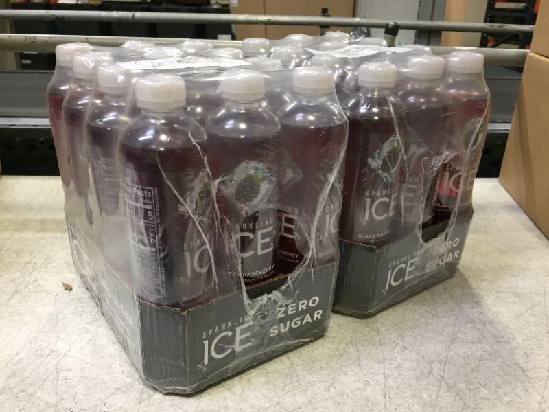 Photo 2 of  2 PACK Sparkling ICE, Black Raspberry Sparkling Water, Zero Sugar Flavored Water, with Vitamins and Antioxidants, Low Calorie Beverage, 17 fl oz Bottles (24 TOTAL) -  8/8/22
