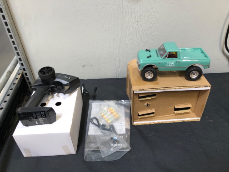 Photo 1 of 1/24 SCX24 1967 Chevrolet C10 4WD Truck Brushed RTR, Green
