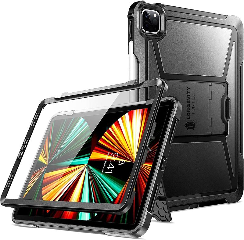 Photo 1 of Ztotop Case for iPad Pro 12.9 Case 5th Generation 2021 Released, Rugged Cover with Built-in [Pencil Holder + Screen Protector] Designed for iPad Pro 12.9 Inch 5th Gen, Black
