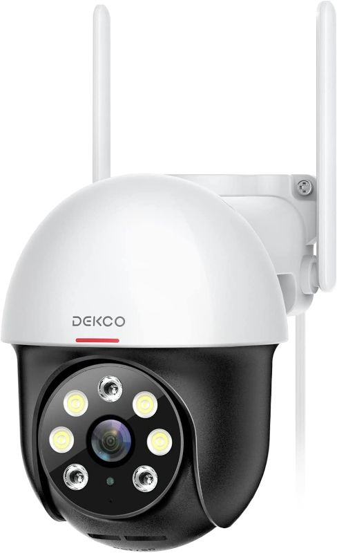 Photo 1 of 2K Security Camera Outdoor, DEKCO WiFi Surveillance & Security Camera Pan & Tilt 360° View, 3MP Home Security Camera with Motion Detection Auto Tracking Smart Alerts, 2-Way Audio, IP66 Weatherproof
OUT OF BOX ITEM 