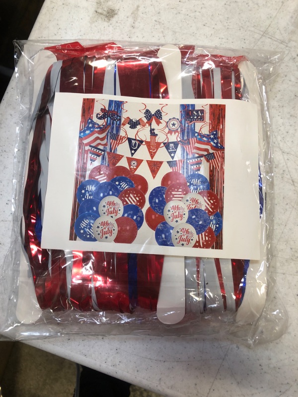 Photo 2 of 4th of July Balloon Decoration Kit, Independence Day Patriotic Decorations with Red Blue White Balloons, Star Foil Balloons for July 4th, Independence Day, Labor Day, Veterans Day American Theme Party Decor Supplies
