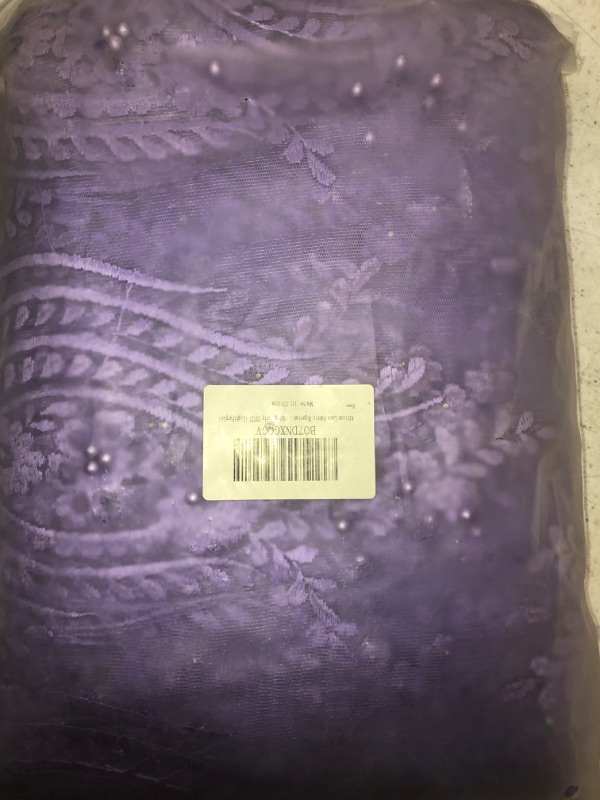 Photo 2 of African Lace Fabric Purple French Lace Material Fabric 5 Yards Nigerian Lace Fabric for Women Bridal Dress