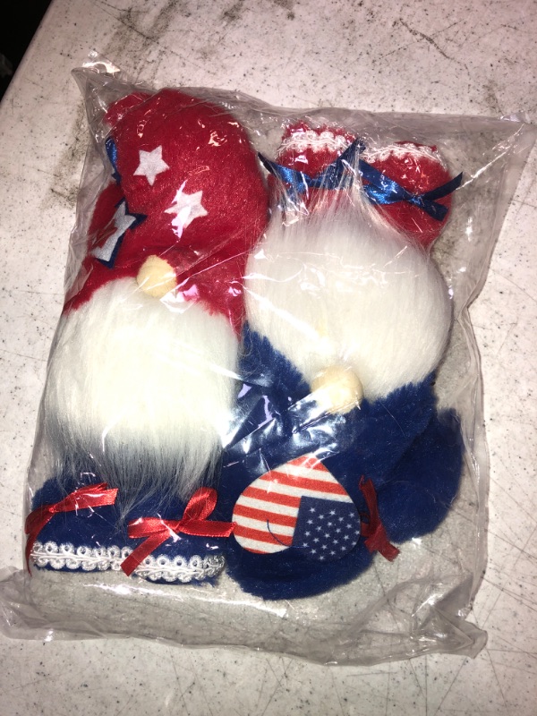 Photo 2 of 4th of July Gnomes Decor, Patriotic Tomte Plush, Independence Day Gnomes Plush, Memorial Day Nisse Handmade Scandinavian, Elf Dwarf Home Collection, July 4th Tiered Tray Decorations