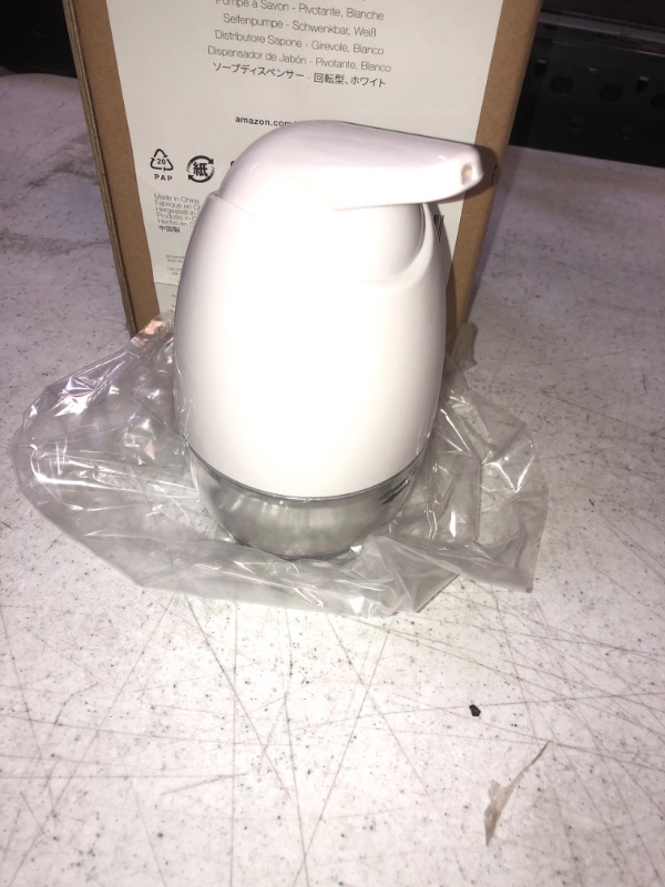Photo 2 of Amazon Basics Pivoting Soap Pump Dispenser - WhitE