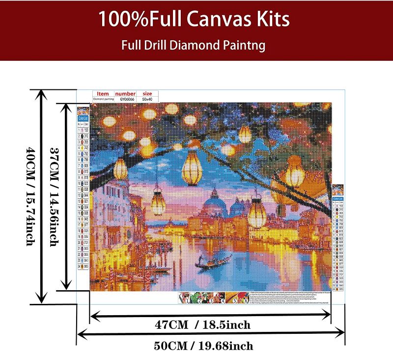 Photo 1 of 5D DIY Diamond Painting Kits 20X16Inches Diamond Canvas Painting by Numbers