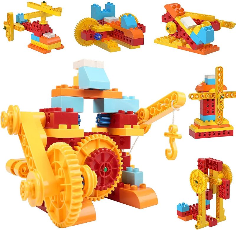 Photo 1 of burgkidz Construction Building Toy Set: Science Learning Blocks Toys, Build Tools Vehicles Machines & Models; STEM Educational Kit for Boys & Girls 3 4 5 6 + Year Old