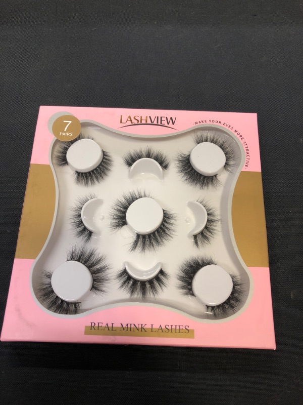 Photo 2 of 7 Pairs Mink Lashes, LASHVIEW False Eyelashes Handmade Lashes,3D Natural Layered Effect,Reusable Natural Look False Eyelashes for Makeup (CDDM-7)
