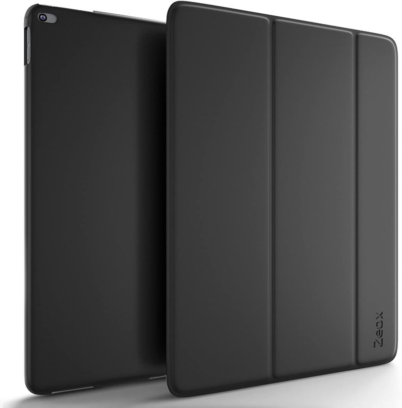 Photo 1 of iPad Pro 12.9 Case, Zeox iPad Pro 12.9 Ultra Slim Fit Folio Smart Case Cover Stand Folio Protective Cover Auto Wake/Sleep Feature for Apple iPad Pro 12.9 Retina Display 2015 Release - Black
