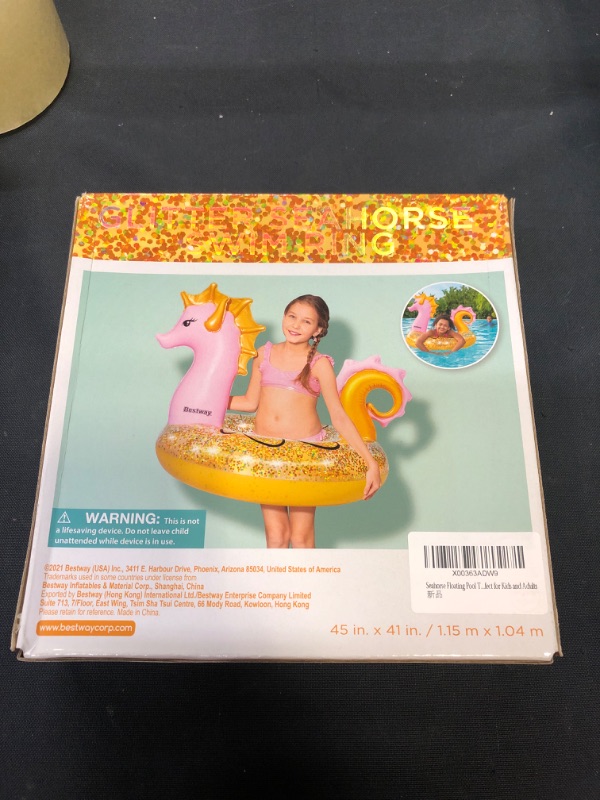 Photo 2 of Glitter Seahorse Swimming Ring 115×104 cm From Bestway Gold – 26-36305
