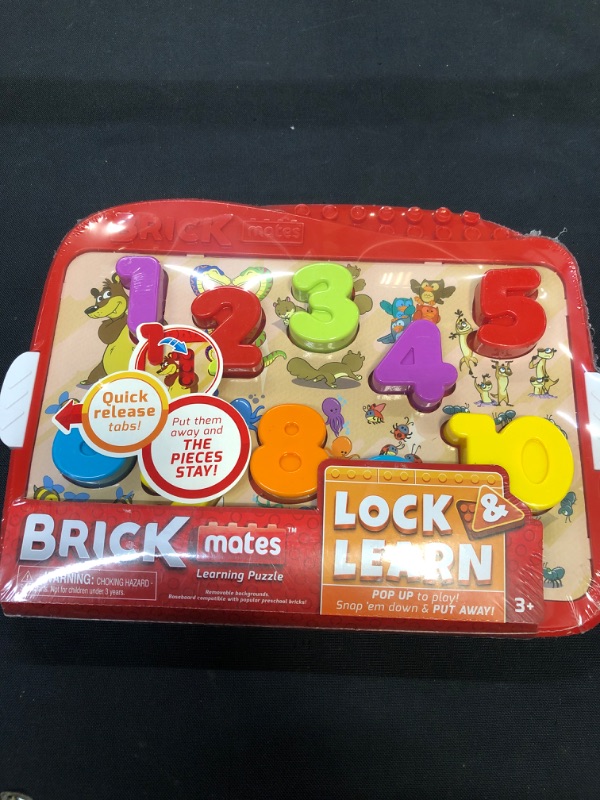 Photo 2 of Brick Mates – Lock & Learn – Numbers – Shape Sorter Matching Blocks Puzzle Stem Learning Toy Play Set Activity For Toddlers 2, 3, 4
