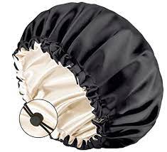 Photo 1 of Auban Large Bonnet for Sleeping, Hair Wrap for Curling, Double Layer Satin Lined Bonnet for Sleeping Bag, Adjustable Elastic Band Silk Wrap for Women, Hair Care After Use, Hot Comb or Hairbrush

