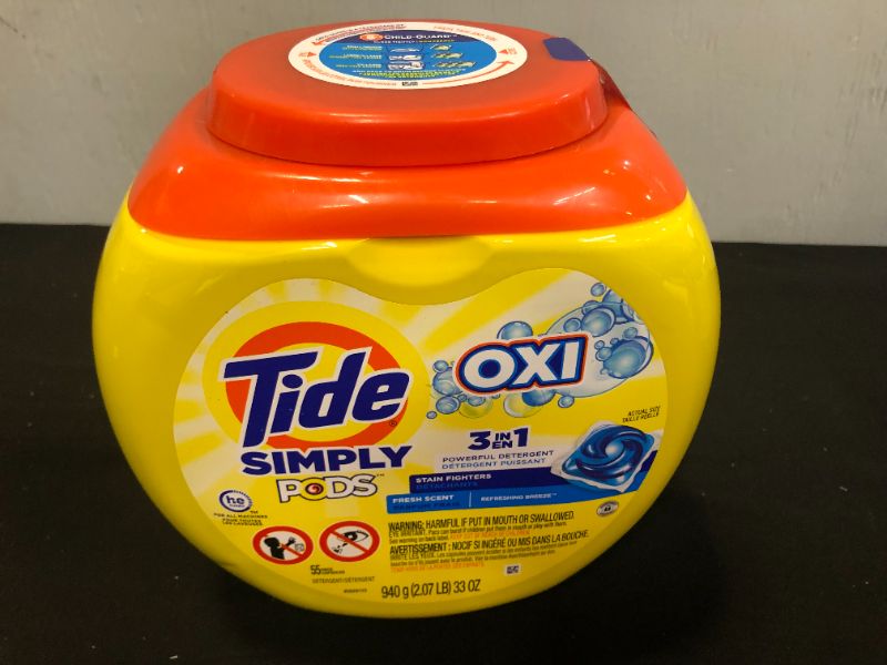 Photo 2 of Tide Simply PODS +Oxi Fresh Laundry Detergent Liquid 33 Oz.