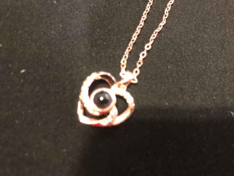 Photo 2 of Artificial Rose with Rose Gold Necklace 
