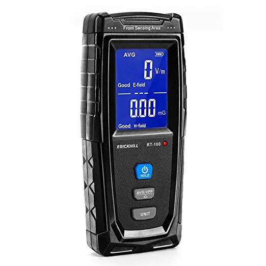 Photo 1 of ERICKHILL EMF Meter, Rechargeable Digital Electromagnetic Field Radiation Detector Hand-held Digital LCD EMF Detector, Great Tester for Home EMF Inspections, Office, Outdoor and Ghost Hunting