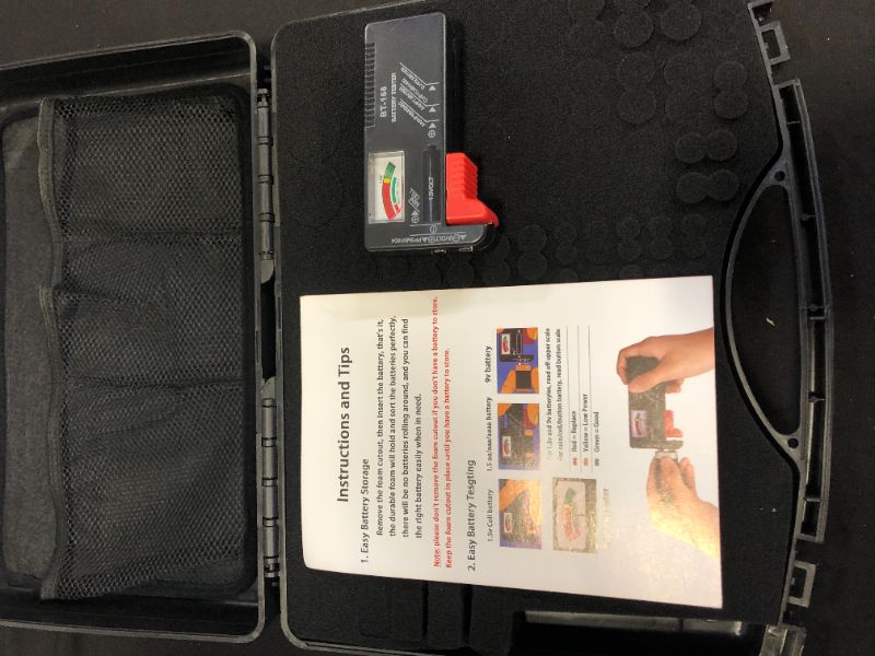 Photo 1 of Hard Battery Organizer Sorter Storage case with Digital Battery Tester