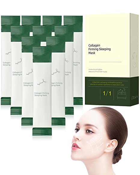 Photo 1 of 20 PCS Korean Collagen Firming Mask, Collagen Moisturizing Hydrating Face Mask, Anti-Aging Firming Face Mask Skin Care, Portable Wash-Free Sleeping Facial Mask Skin Care Products for Women and Men