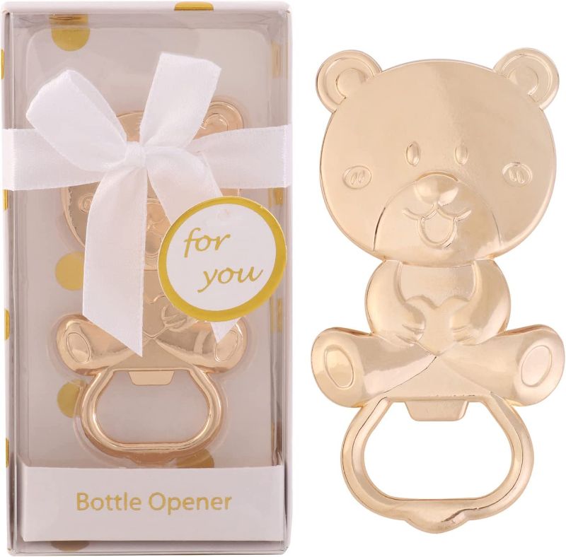 Photo 1 of 15 Pack Bear Bottle Opener Baby Shower Favors for Guest, Metal Beer Bottle Opener for Baby Shower Souvenirs/Decor/Gift Supplies,Baby Shower Party Favor (White, 15)
