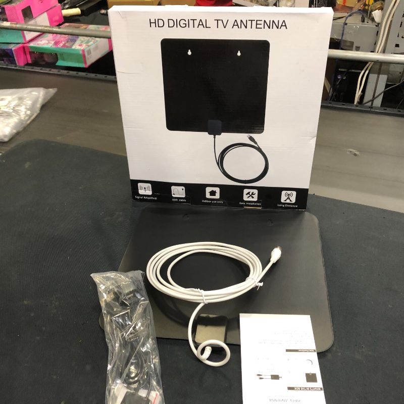 Photo 1 of HD Digital Indoor TV Antenna - Long Range Amplified 180 Miles Reception Support 4K 1080P for Television with Detachable Amplifier Signal Booster 13ft Coax HDTV Antenna Cable/AC Adapter