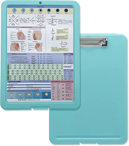 Photo 1 of Nursing Clipboard with Storage and Medical Cheat Sheet Best for Nurses, Doctors, Medical Students in Medical School or Hospital (Mint)