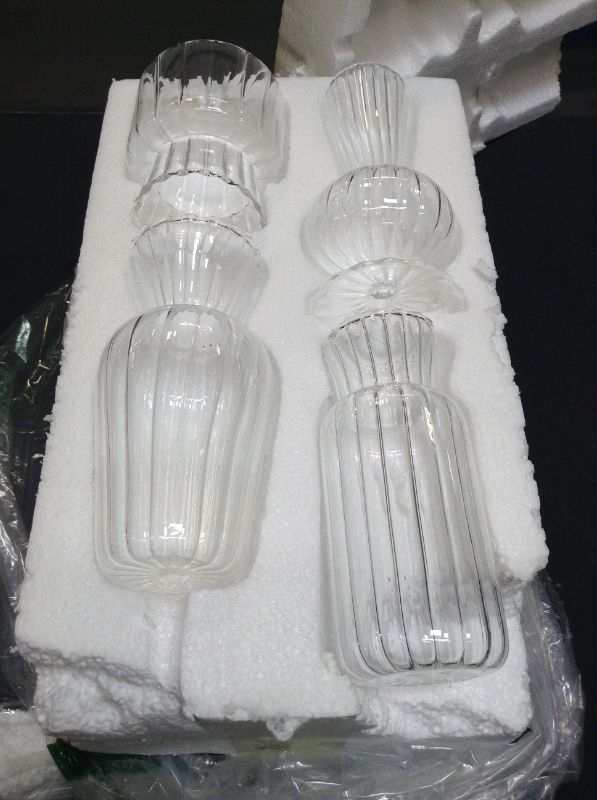 Photo 3 of 8Pcs/ Set Small Vase Different Geometric Stripe Shape