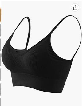 Photo 1 of Anmose Sports Bras Tank top Low Back Sleep Bra Seamless Without Steel Ring V Neck Cami Everyday Backless Bra for Women SIZE L 
