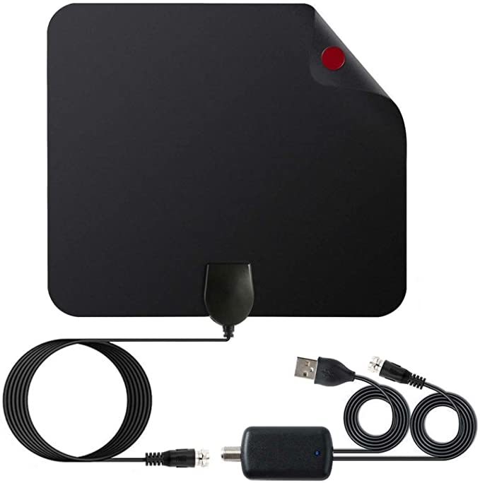 Photo 1 of Digital Indoor TV Antenna 4K 1080p Signal Booster 50-80 Miles Range Black