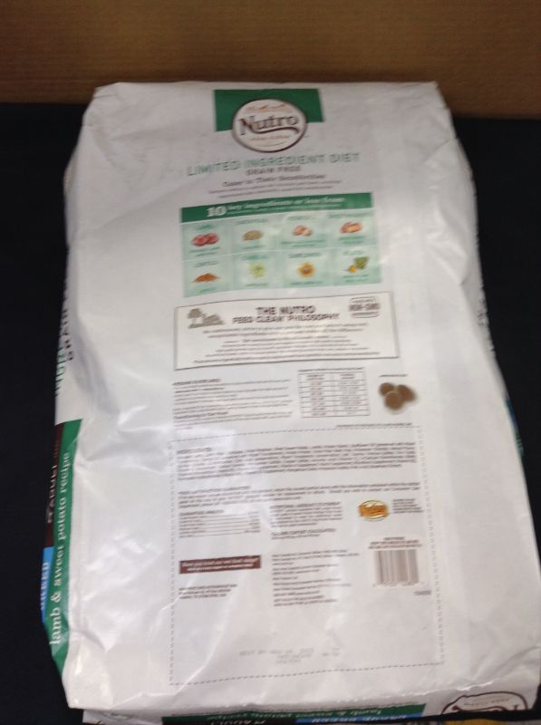 Photo 3 of Nutro Limited Ingredient Diet Adult Large Breed Dog Food Lamb & Sweet Potato 22 lbs Best by 09-2022