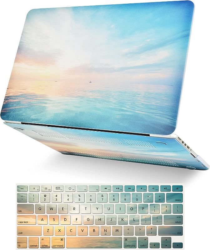 Photo 1 of LASSDOO Case Compatible with MacBook Pro 14 Inch 2022 2021 Release M1 Pro/Max A2442, with Touch ID Plastic Hard Shell + Keyboard Cover (Sunrise)