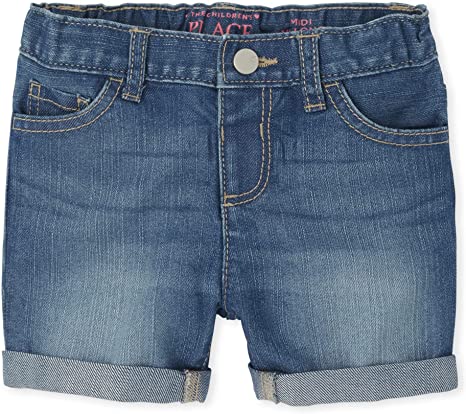 Photo 1 of Baby and Toddler Girls Roll Cuff Denim Midi Shorts---size 2T