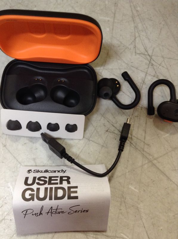 Photo 2 of PARTS ONLY--Skullcandy Push Active True Wireless In-Ear Earbud - True Black/Orange